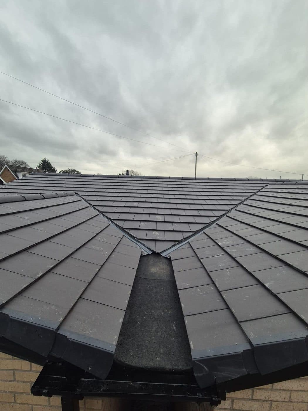 New valley detailing on a re-roofed bungalow, Parkgate